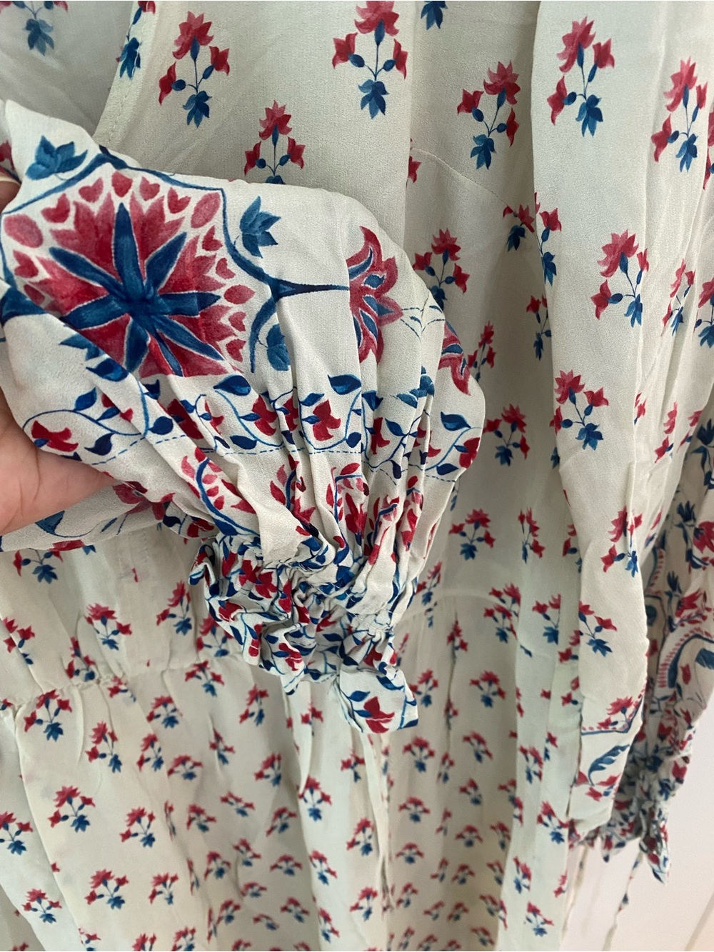H&M Cream Maxi Dress with Pink and Blue Floral Print - Picture 7 of 9